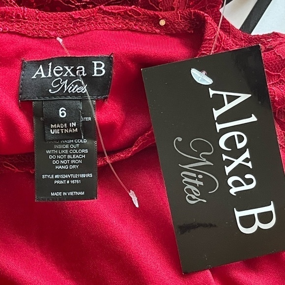 Alexa B Nites Red Formal Evening Holiday Party Prom Dress Lace Glitter Mermaid 6 - Picture 16 of 16